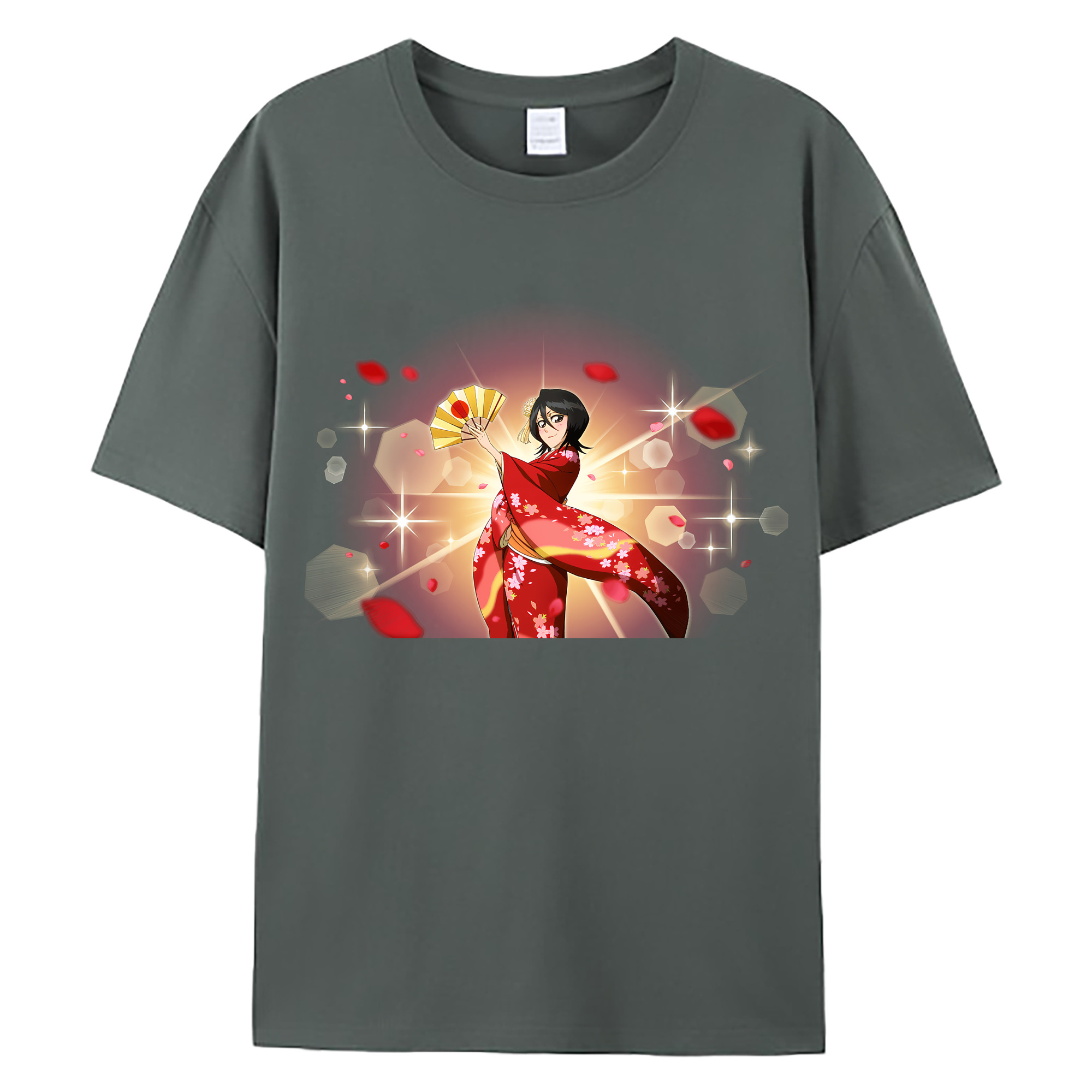 （画像用） ブリーチ 朽木ルキア BLEACH Kuchiki Rukia 綿100％ メンズ半袖Tシャツ｜肌触りやわらか＆通気性